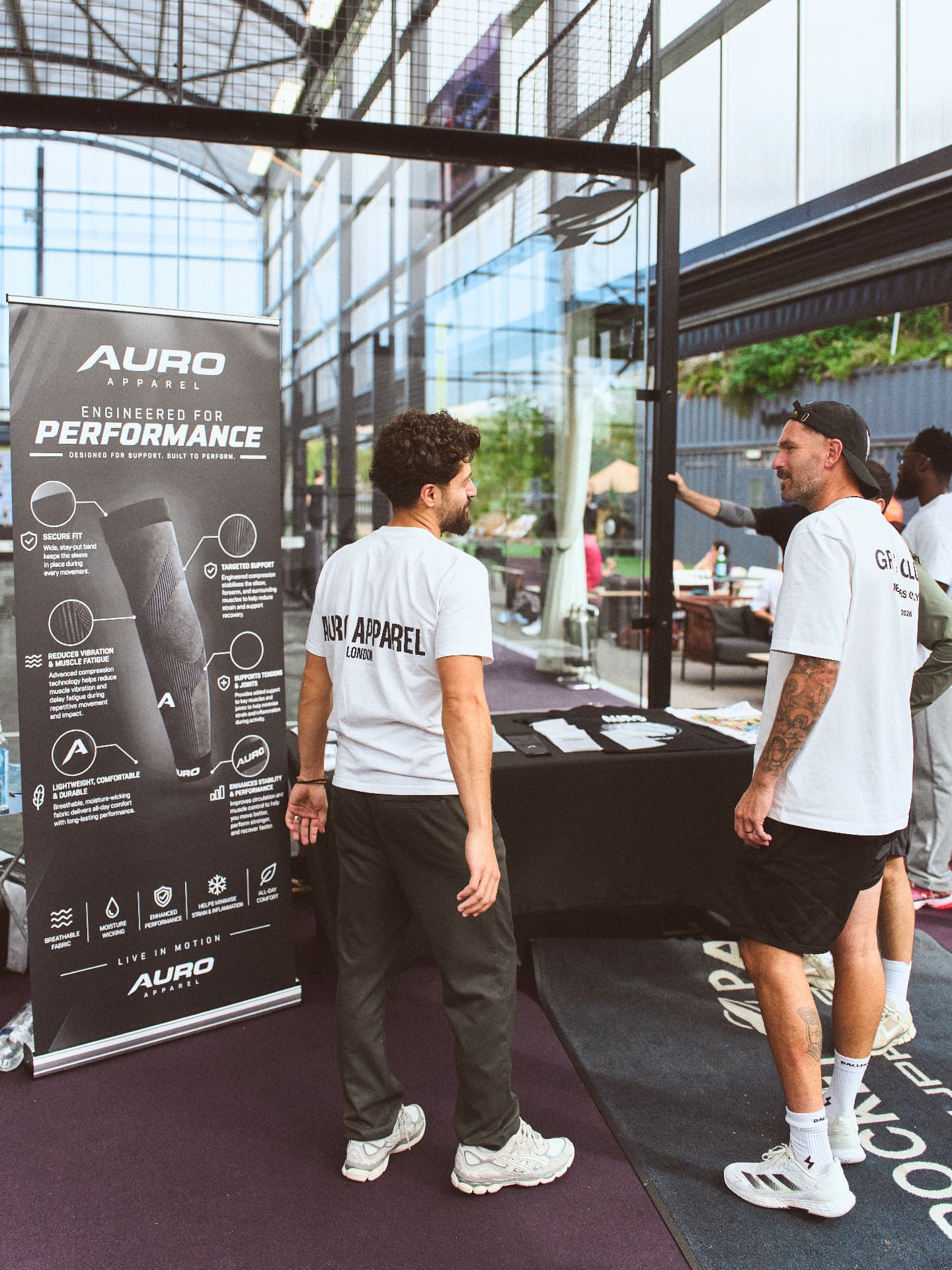 A Stakes Club member showcasing their brand at a club event